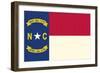 North Carolina State Flag-Lantern Press-Framed Art Print