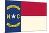 North Carolina State Flag-Lantern Press-Mounted Premium Giclee Print