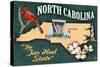 North Carolina - State Icons-Lantern Press-Stretched Canvas