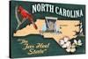 North Carolina - State Icons-Lantern Press-Stretched Canvas
