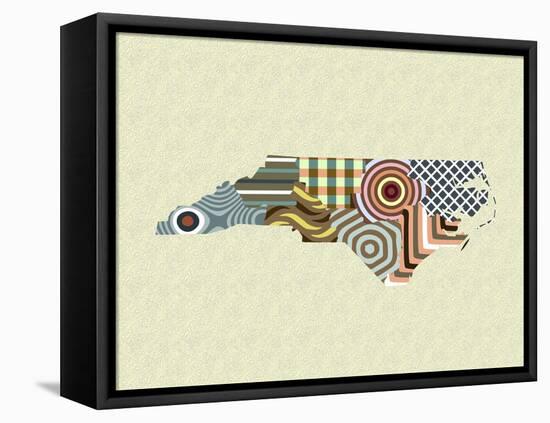 North Carolina State Map-Lanre Adefioye-Framed Stretched Canvas