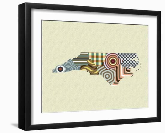 North Carolina State Map-Lanre Adefioye-Framed Giclee Print