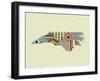 North Carolina State Map-Lanre Adefioye-Framed Giclee Print