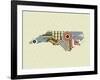 North Carolina State Map-Lanre Adefioye-Framed Giclee Print