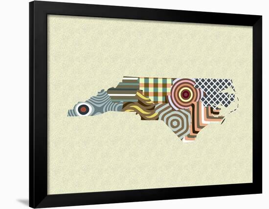 North Carolina State Map-Lanre Adefioye-Framed Giclee Print