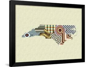 North Carolina State Map-Lanre Adefioye-Framed Giclee Print