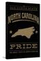 North Carolina State Pride - Gold on Black-Lantern Press-Stretched Canvas