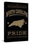 North Carolina State Pride - Gold on Black-Lantern Press-Stretched Canvas