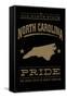 North Carolina State Pride - Gold on Black-Lantern Press-Framed Stretched Canvas