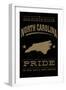 North Carolina State Pride - Gold on Black-Lantern Press-Framed Art Print