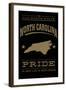 North Carolina State Pride - Gold on Black-Lantern Press-Framed Art Print