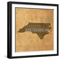 North Carolina State Words-David Bowman-Framed Giclee Print