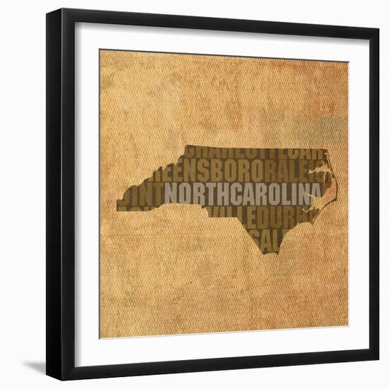 North Carolina State Words-David Bowman-Framed Giclee Print