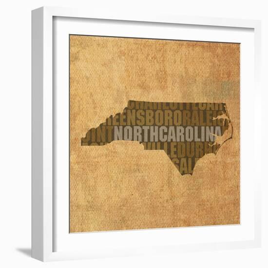 North Carolina State Words-David Bowman-Framed Giclee Print