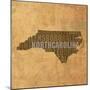 North Carolina State Words-David Bowman-Mounted Giclee Print