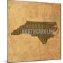 North Carolina State Words-David Bowman-Mounted Giclee Print