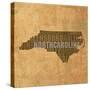 North Carolina State Words-David Bowman-Stretched Canvas