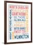 North Carolina - Typography-Lantern Press-Framed Art Print