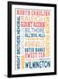 North Carolina - Typography-Lantern Press-Framed Art Print