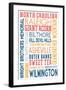 North Carolina - Typography-Lantern Press-Framed Art Print