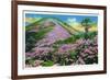 North Carolina - View of Purple Rhododendron in Bloom Near Blue Ridge Parkway-Lantern Press-Framed Art Print