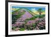 North Carolina - View of Purple Rhododendron in Bloom Near Blue Ridge Parkway-Lantern Press-Framed Art Print