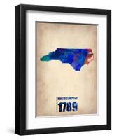 North Carolina Watercolor Map-NaxArt-Framed Art Print