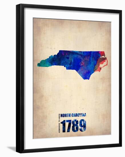 North Carolina Watercolor Map-NaxArt-Framed Art Print