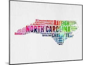 North Carolina Watercolor Word Cloud-NaxArt-Mounted Art Print