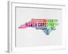 North Carolina Watercolor Word Cloud-NaxArt-Framed Art Print