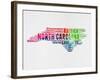 North Carolina Watercolor Word Cloud-NaxArt-Framed Art Print