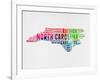 North Carolina Watercolor Word Cloud-NaxArt-Framed Art Print