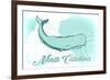 North Carolina - Whale - Teal - Coastal Icon-Lantern Press-Framed Premium Giclee Print