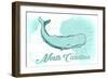 North Carolina - Whale - Teal - Coastal Icon-Lantern Press-Framed Art Print