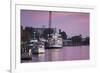 North Carolina, Wilmington, River Boats on the Cape Fear River, Dusk-Walter Bibikow-Framed Photographic Print