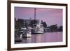 North Carolina, Wilmington, River Boats on the Cape Fear River, Dusk-Walter Bibikow-Framed Photographic Print