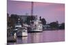 North Carolina, Wilmington, River Boats on the Cape Fear River, Dusk-Walter Bibikow-Mounted Photographic Print