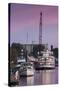 North Carolina, Wilmington, River Boats on the Cape Fear River, Dusk-Walter Bibikow-Stretched Canvas