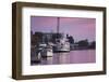 North Carolina, Wilmington, River Boats on the Cape Fear River, Dusk-Walter Bibikow-Framed Photographic Print