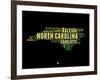 North Carolina Word Cloud 1-NaxArt-Framed Art Print