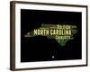 North Carolina Word Cloud 1-NaxArt-Framed Art Print