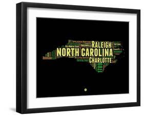 North Carolina Word Cloud 1-NaxArt-Framed Art Print