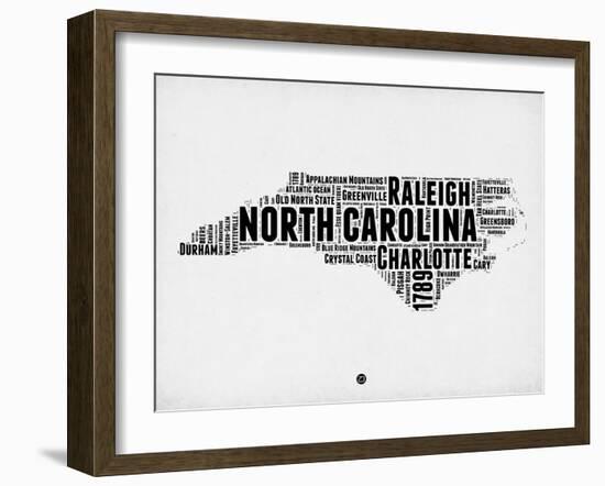 North Carolina Word Cloud 2-NaxArt-Framed Art Print