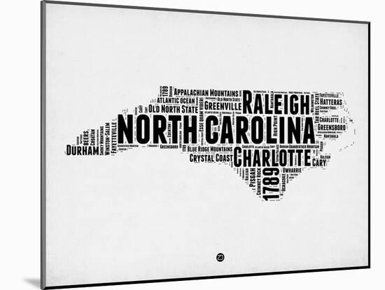 North Carolina Word Cloud 2-NaxArt-Mounted Art Print
