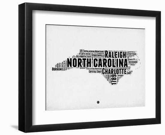 North Carolina Word Cloud 2-NaxArt-Framed Art Print