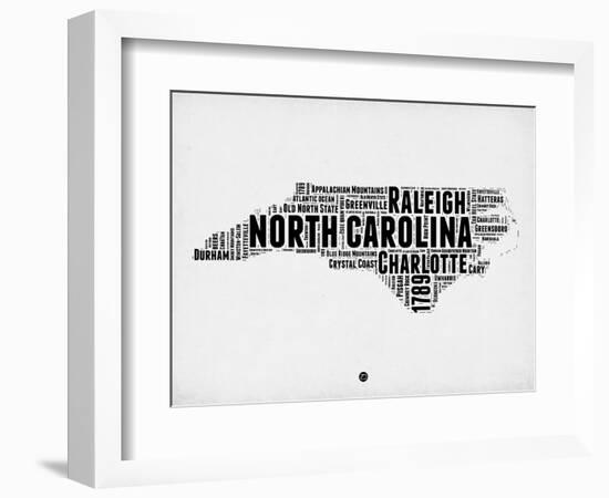 North Carolina Word Cloud 2-NaxArt-Framed Art Print