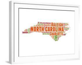 North Carolina Word Cloud Map-NaxArt-Framed Art Print