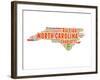 North Carolina Word Cloud Map-NaxArt-Framed Art Print