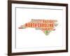 North Carolina Word Cloud Map-NaxArt-Framed Art Print