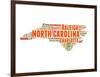 North Carolina Word Cloud Map-NaxArt-Framed Art Print